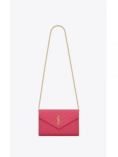 Monogram Matelasse Chain Shoulder Bag Fuchsia Pink - SAINT LAURENT - BALAAN 2