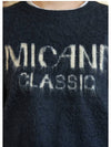 Women's Balmi Logo Round Neck Hair Knit Top Navy - MICANE - BALAAN 3