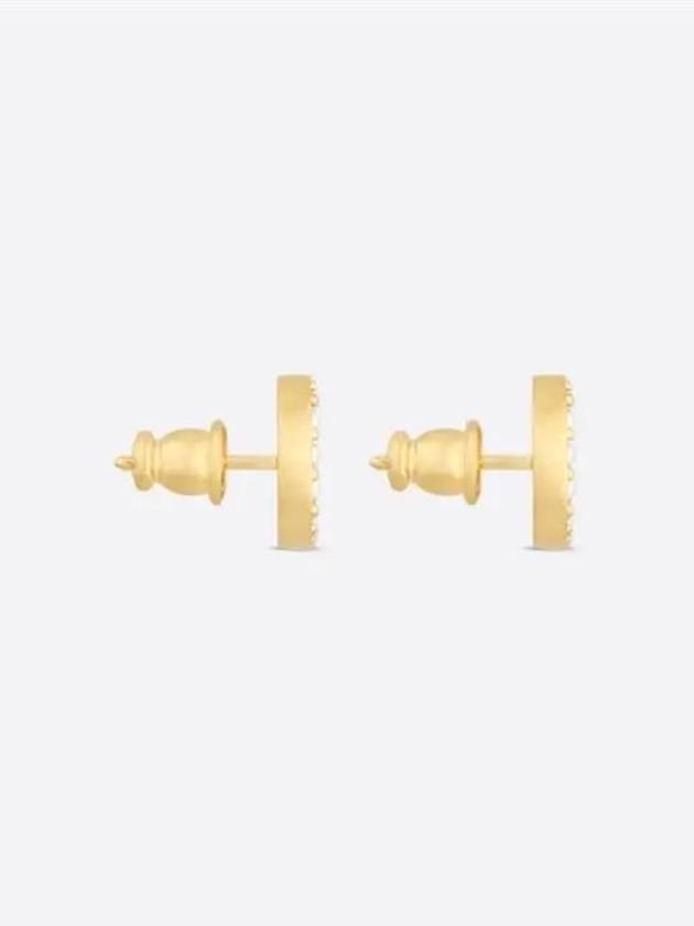 Petit CD Stud Crystal Earrings Gold - DIOR - BALAAN 3