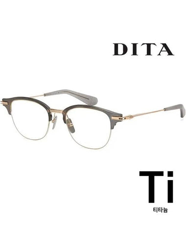 Titanium Glasses Frame DTX143 A 02 Antique IM Big SemiRimless Clear Lens UV Protection - DITA - BALAAN 1