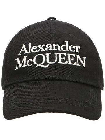 Signature Embroidered Logo Ball Cap Black - ALEXANDER MCQUEEN - BALAAN 1