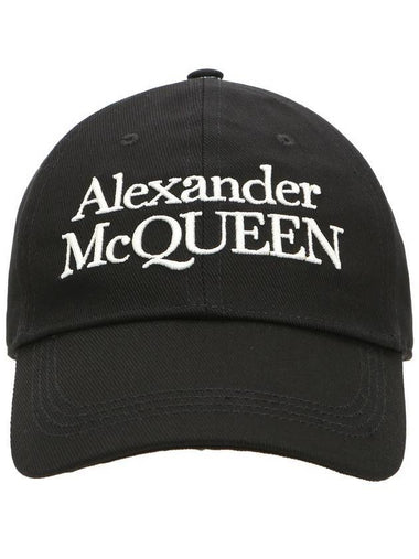 Signature Embroidered Logo Ball Cap White Black - ALEXANDER MCQUEEN - BALAAN 1