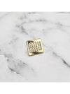 Logo Square Metal Earrings Gold - MIU MIU - BALAAN 7