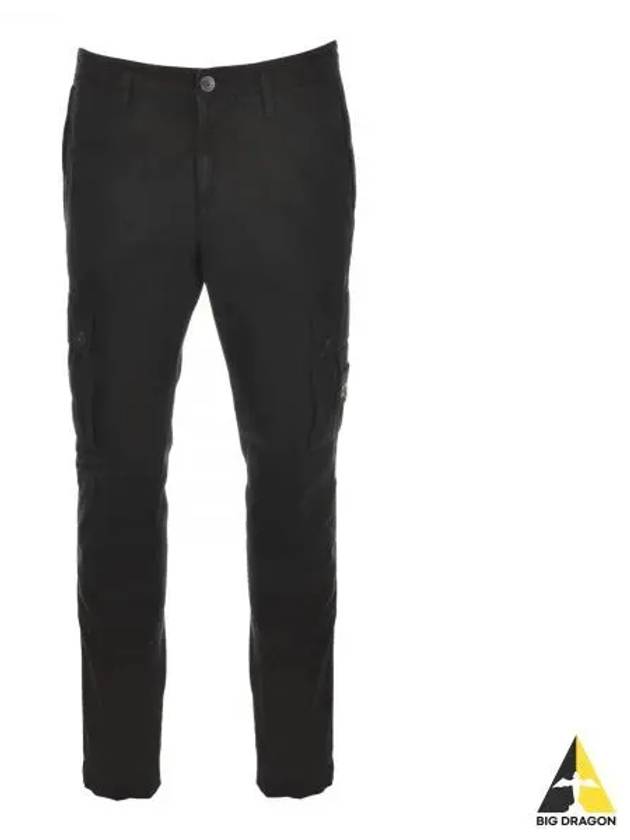 Men's Wappen Patch Cargo Track Pants Black - STONE ISLAND - BALAAN 2