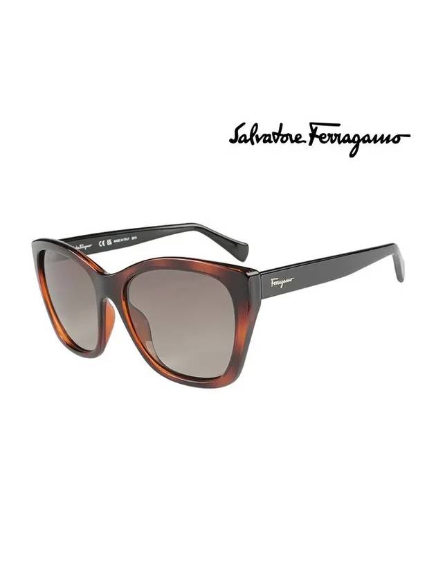 Eyewear Cat Eye Plastic Sunglasses Tortoise - SALVATORE FERRAGAMO - BALAAN 3