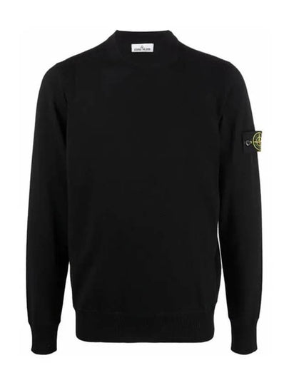 Light Wool Crewneck Knit Top Black - STONE ISLAND - BALAAN 2