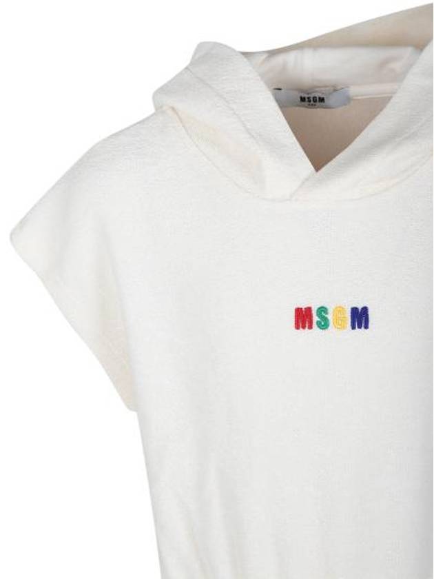 MSGM Girls Junior Logo Embroidered Hooded Pullover MS029337 013 IVORY BPG - MSGM - BALAAN 3