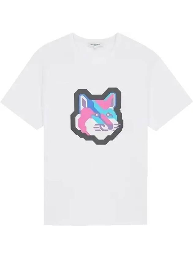 Pixel Fox Head Classic Cotton Short Sleeve T-Shirt White - MAISON KITSUNE - BALAAN 1