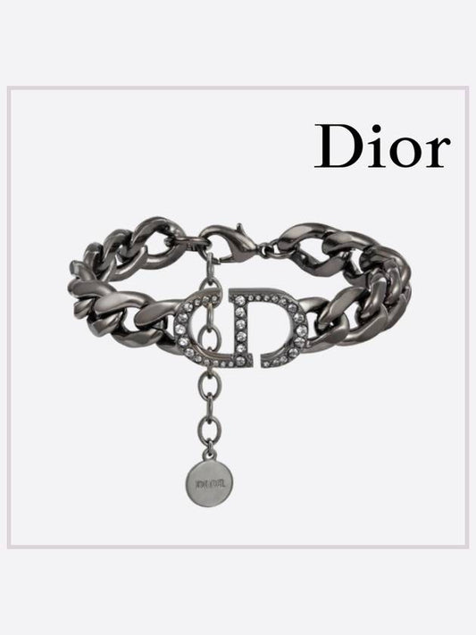 30 Montaine Link Bold Chain Bracelet Black - DIOR - BALAAN 2