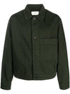 Men's Boxy Trucker Heavy Garment Dyed Denim Jacket Green - LEMAIRE - BALAAN 1