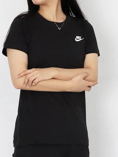 Women's Club Short Sleeve T-Shirt Black - NIKE - BALAAN 2