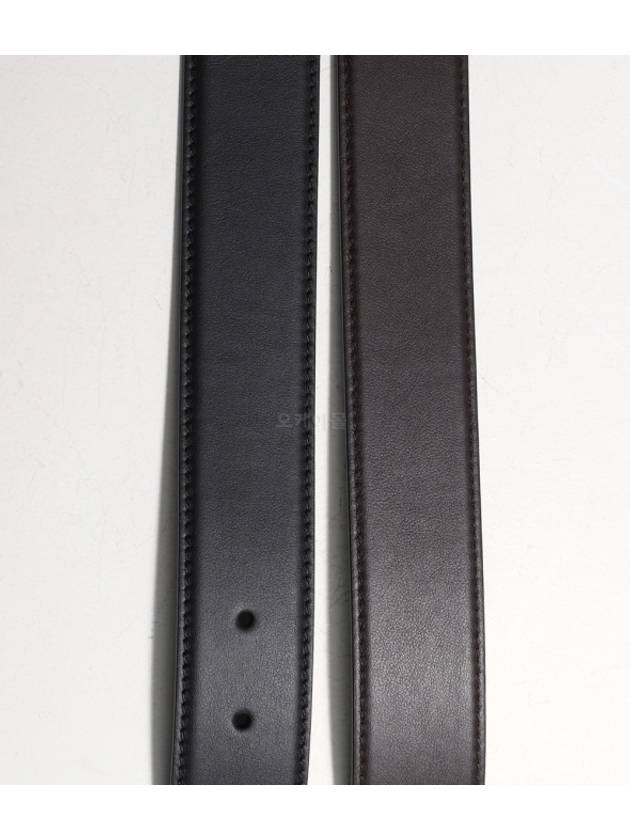 Reversible Gancini Leather Belt Black - SALVATORE FERRAGAMO - BALAAN 4