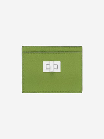 Peekaboo Selleria Leather Business Card Wallet Green - FENDI - BALAAN 1