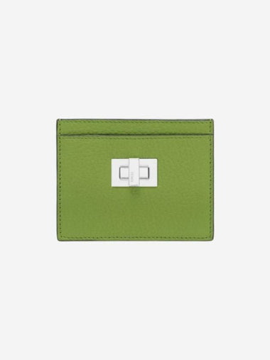 Peekaboo Selleria Leather Business Card Wallet Green - FENDI - BALAAN 1