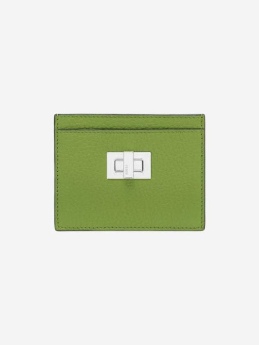 Peekaboo Selleria Leather Business Card Wallet Green - FENDI - BALAAN 1