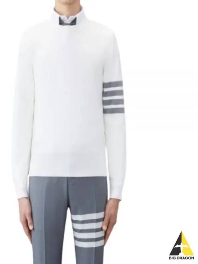 4 Bar Armband Milano Stitch Knit Top White - THOM BROWNE - BALAAN 2