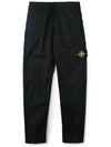 Cotton Canvas Straight Pants Black - STONE ISLAND - BALAAN 2