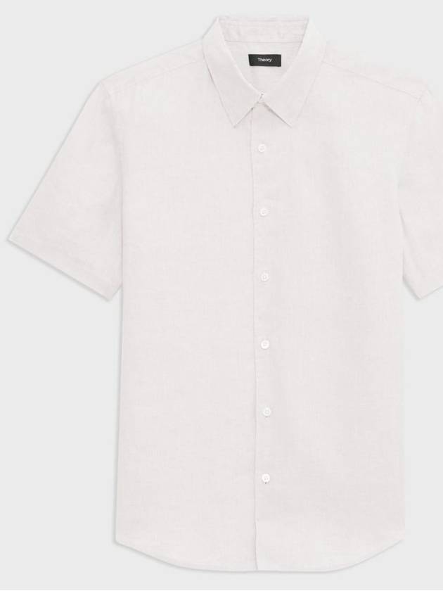 Relaxed linen Irving short sleeve shirt - THEORY - BALAAN 1