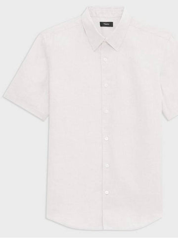 Relaxed linen Irving short sleeve shirt - THEORY - BALAAN 1