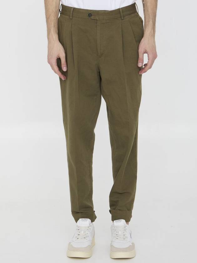 Cotton And Linen Trousers - PT TORINO - BALAAN 1