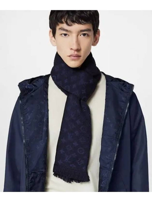 Nightfall NIGHTFALL Monogram Cashmere Muffler Navy - LOUIS VUITTON - BALAAN 2