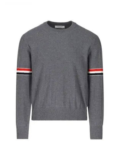 Men's Wool Relaxed Pullover Knit Top Med Grey - THOM BROWNE - BALAAN 2