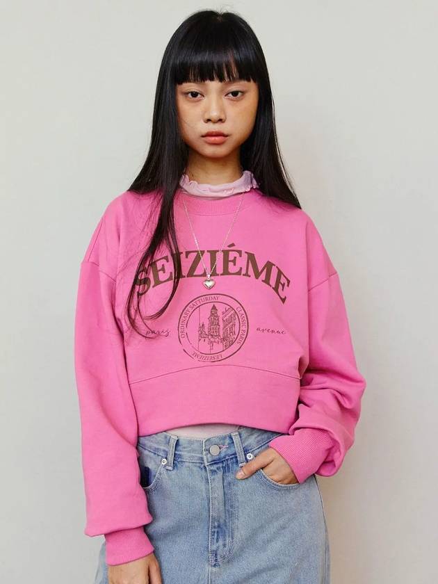Unbalanced Crop Sweatshirt Pink - LESEIZIEME - BALAAN 3