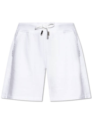 Dsquared2 Cotton Shorts With Printed Logo, Women's, White - DSQUARED2 - BALAAN 1