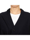 Relaxed Twisted Merino Wool Blend Cardigan Navy - LEMAIRE - BALAAN 7