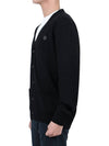 Bold Fox Head Patch V Neck Wool Cardigan Black - MAISON KITSUNE - BALAAN 5