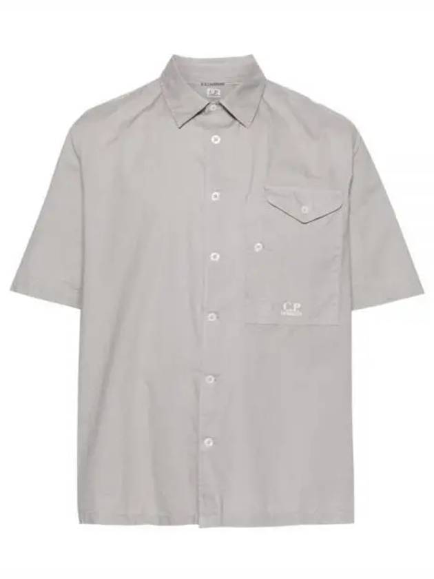 Cotton Popeline Short Sleeve Shirt Grey - CP COMPANY - BALAAN 2