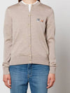 Double Fox Head Patch Round Neck Cardigan Beige Melange - MAISON KITSUNE - BALAAN 4