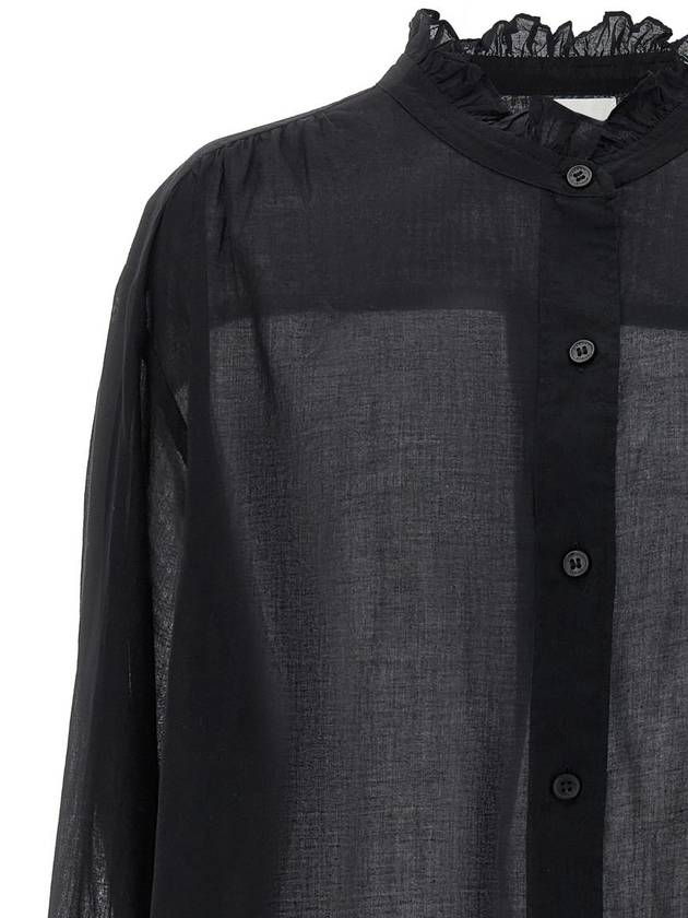 Gamble Organic Cotton Shirt Black - ISABEL MARANT ETOILE - BALAAN 4