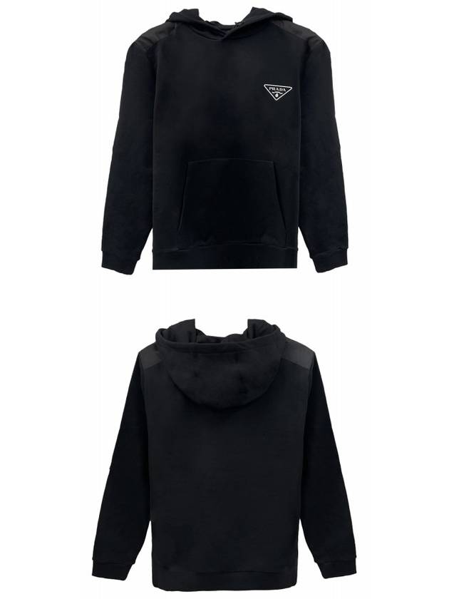 Triangle Logo Cotton Hoodie Black - PRADA - BALAAN 5