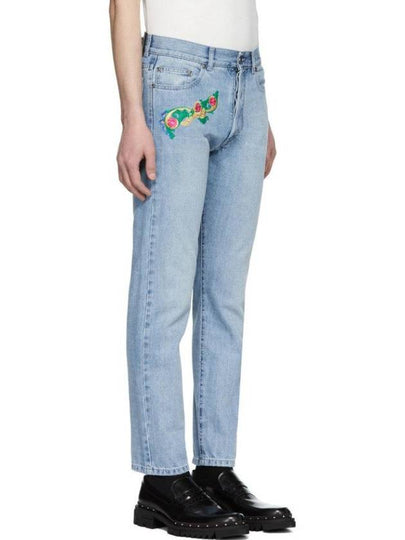 Embroidered Cropped Jeans - VERSACE - BALAAN 2