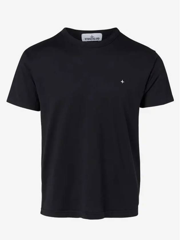 Men's Embroidered Logo Short Sleeve T-Shirt Black - STONE ISLAND - BALAAN 4