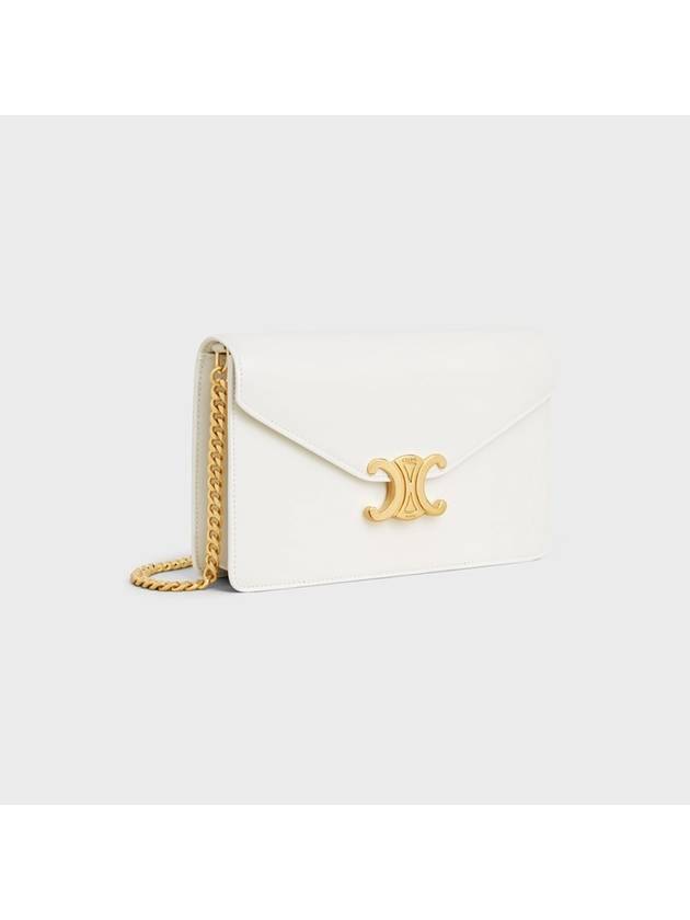 Margot Chain Wallet Shiny Calfskin White - CELINE - BALAAN 3