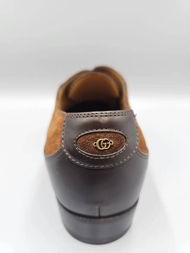 Men s Double G Lace Up Suede Leather Derby Cocoa Brown - GUCCI - BALAAN 7