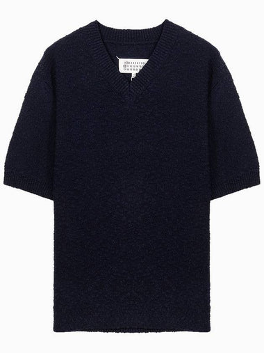 V-Neck Knit Top Navy - MAISON MARGIELA - BALAAN 1