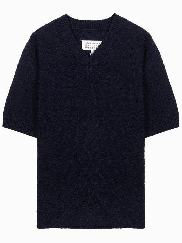 V-Neck Knit Top Navy - MAISON MARGIELA - BALAAN 1