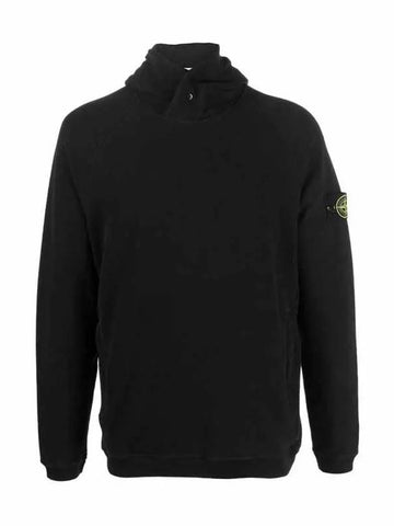 Men s Logo Patch Hooded Sweatshirt Black 771561051 V0029 - STONE ISLAND - BALAAN 1