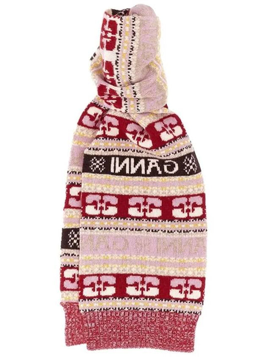 Women's Graphic Logo Wool Muffler - GANNI - BALAAN 2