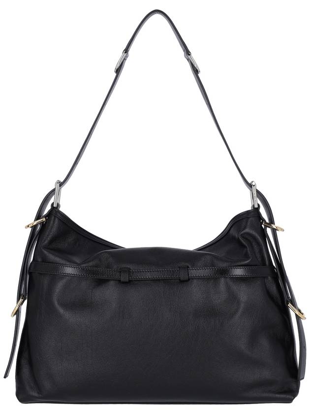 Voyou Medium Leather Shoulder Bag Black - GIVENCHY - BALAAN 4