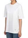 Crew Neck Cotton Short Sleeve T-shirt White - JIL SANDER - BALAAN 3