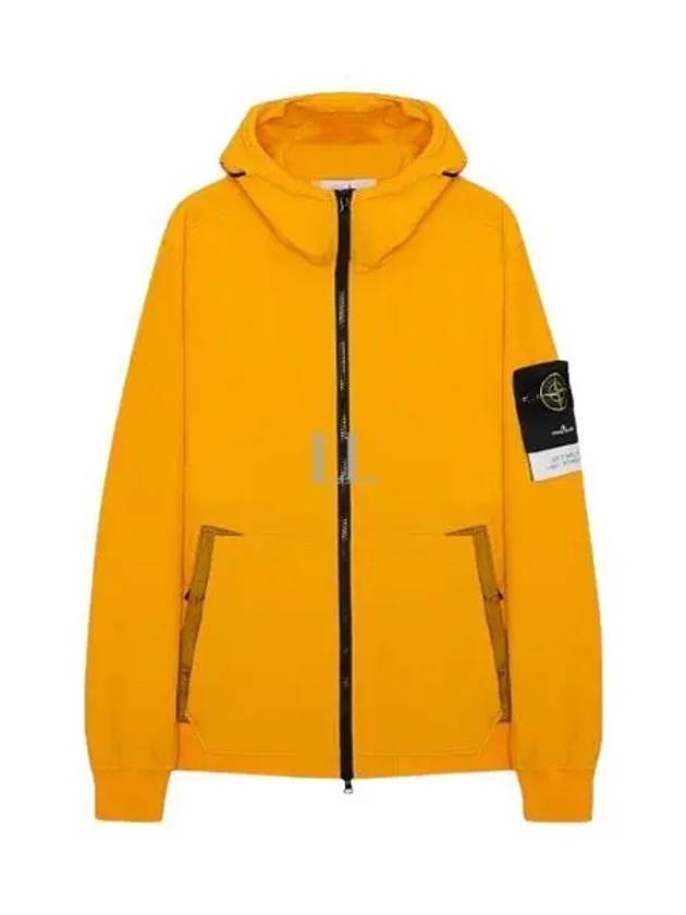 Men's Wappen Patch Softshell Zip Up Hoodie Yellow - STONE ISLAND - BALAAN 2