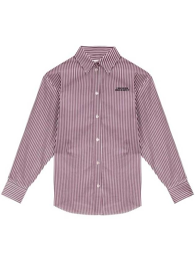 Fabrica Striped Long Sleeve Shirt Ecru Burgundy - ISABEL MARANT - BALAAN 1