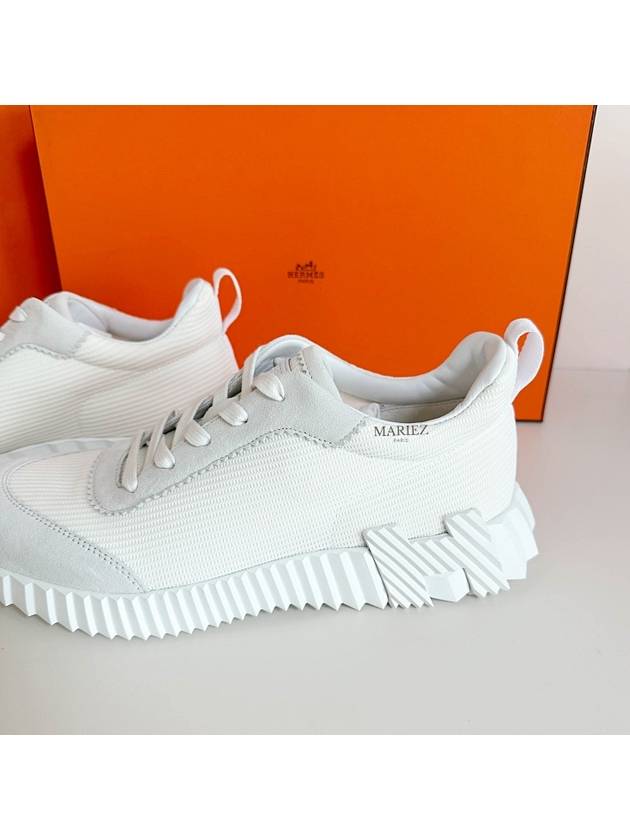 Bouncing Sneakers Mesh Suede Goatskin Blanc - HERMES - BALAAN 6