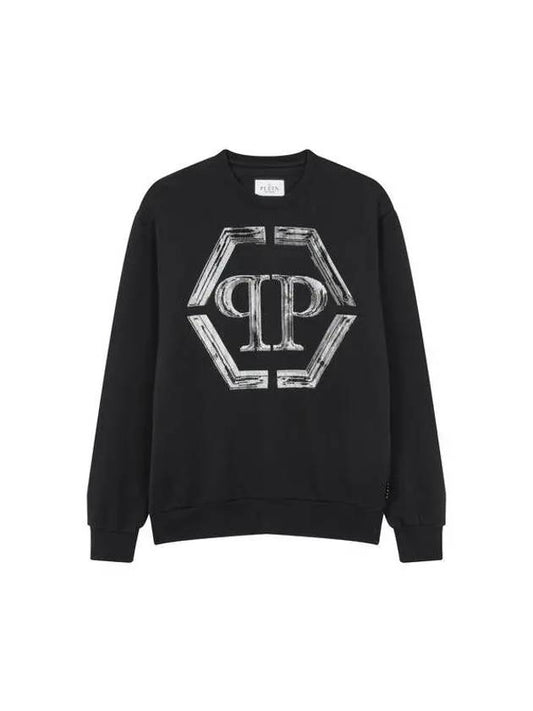 Men's Hotfix Hexagon Logo Sweatshirt Black 270821 - PHILIPP PLEIN - BALAAN 1