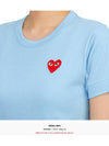 Women's Small Heart Waffen Short Sleeve T-Shirt P1 T271 1 Blue - COMME DES GARCONS PLAY - BALAAN 7