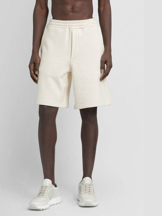 Cotton Fleece Shorts Ivory - PRADA - BALAAN 2